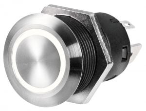 Paslanmaz çelik switch-Buton, 24V Led, Aç-Kapa ( Anlık)