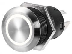 Paslanmaz çelik switch-Buton, 24V Led, Aç-Kapa ( Anlık) Mavi