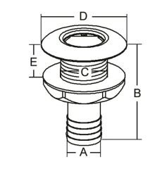 Marine Town 316 Krom Borda Su Çıkışı 29 mm