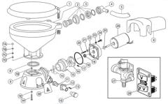 Jabsco elektrikli wc için çıkış valfi 44106-1000