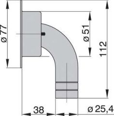Vetus tank havalandırma, AISI 316 paslanmaz çelik, 25mm