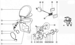 Jabsco DELUXE FLUSH elektrikli wc için komple pompa 24 Volt