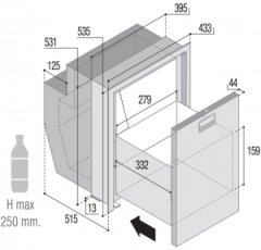 Vitrifrigo Tekne Karavan Buzdolabı. Model DW51 RFX