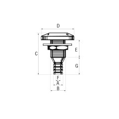 Sintine çıkışı Ø55mm Geri Döndürmez Ø50mm Hortum Çapı