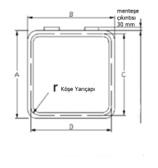 Bofor  Classic Tekne, Karavan, Havalandırma Kapağı- Hatch, Radius 65 40x50 cm.