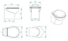 Planus Match  24V Beyaz Kısa Taş, Taharet Kitli Tuvalet
