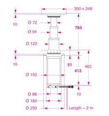 Barka Elektrikli Masa Ayağı. Gömme. 24V. 3 Kademe - 785mm