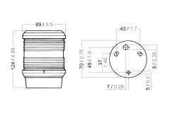 Aqua Signal 40 Seri Tricolor SİYAH  24V 25W