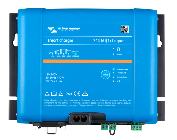 Victron Energy Smart IP43 Charger 24 V/16 A (1+1) 120–240 V