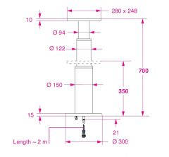 Barka Elektrikli Masa Ayağı 24V. 2 Kademe - 700mm
