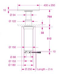Barka Elektrikli Gömme Masa Ayağı. 24V. 2 Kademe - 764mm