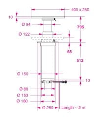 Barka Elektrikli, Gömme Masa Ayağı. Döner Plakalı.12V. 2 Kademe - 795mm