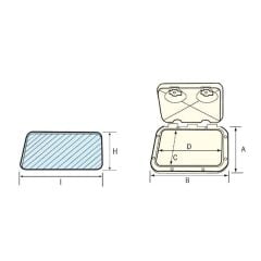 Nuova Rade Ayrılabilir Gömme Plastik Kapak 355x600mm