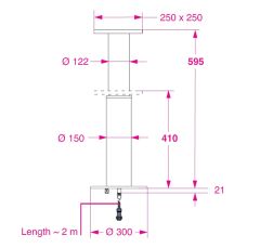 Barka Elektrikli Koltuk Ayağı. 24V.Tek Kademe - 595mm