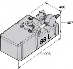 Vetus pis su tankı sistemi 88 litre*24 volt
