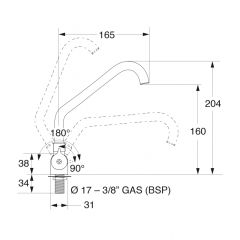 Barka MR4100 Çiftli Marin Musluk, Sıcak-soğuk
