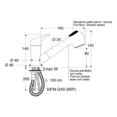 Barka MD61351 Duşlu musluk, sıcak-soğuk