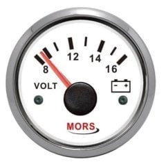 MORS Voltmetre 12 V 55 mm Beyaz