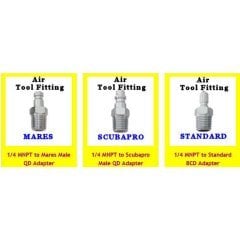 KRAKEN BC Adaptör AD23, Power Mares, Inflator hortumu için kolay bağlantı adaptörü 1/4'' NPT Dişi