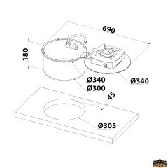 CAN LC1701-S-FP Yuvarlak Evyeli Musluklu Ocak