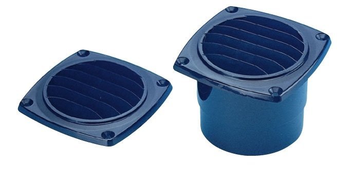 Plastik Tekne Karavan Havalandırma 102 mm  Siyah