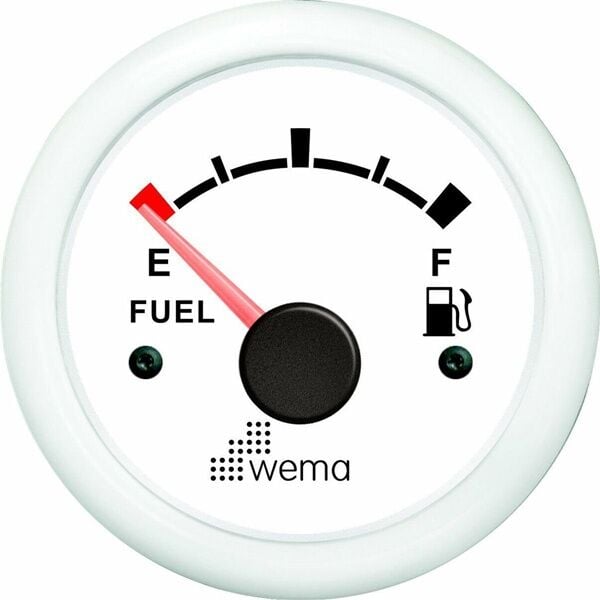 Wema Marin Yakıt Tankı Göstergesi 52 mm, Beyaz-Beyaz