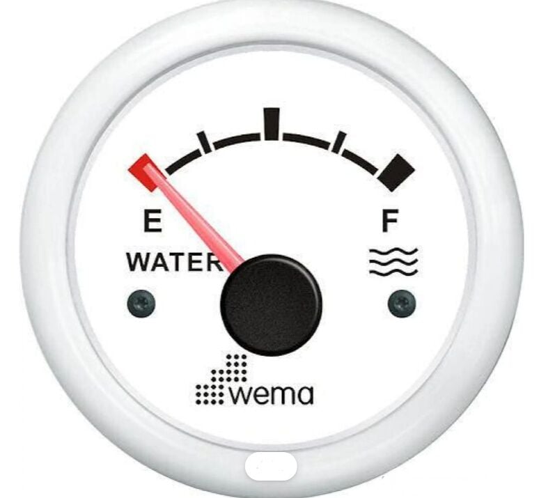 Wema Marin 52 mm Su Tankı Seviye Göstergesi, Beyaz-Beyaz