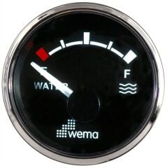 Wema Marin 52 mm Su Tankı Seviye Göstergesi, Krom-Siyah