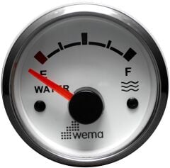 Wema Marin 52 mm Su Tankı Seviye Göstergesi, Krom-Beyaz