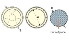 Kontrol Hatchi, Yuvarlak, Beyaz,  İç Ø130mm