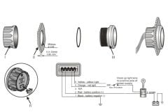 WEMA Marin 12-24V Dijital Voltmetre, Krom-Beyaz