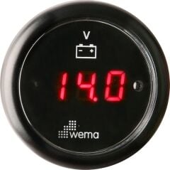 WEMA Marin 12-24V Dijital Voltmetre, Siyah-Siyah