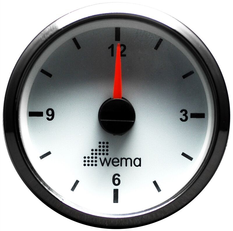 WEMA Marin Analog Zaman Saati, Krom-Beyaz