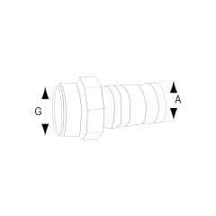 Hortum adaptörü 1 1/2'' Plastik