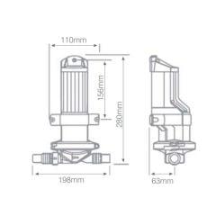 Whale  WM8484 Gri IC gri su ( Duş-Lavabo) pompası, 2 yollu giriş 24V 19 litre/dak