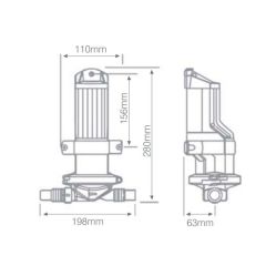 Whale  WM8484 Gri IC gri su ( Duş-Lavabo) pompası, 2 yollu giriş 24V 19 litre/dak