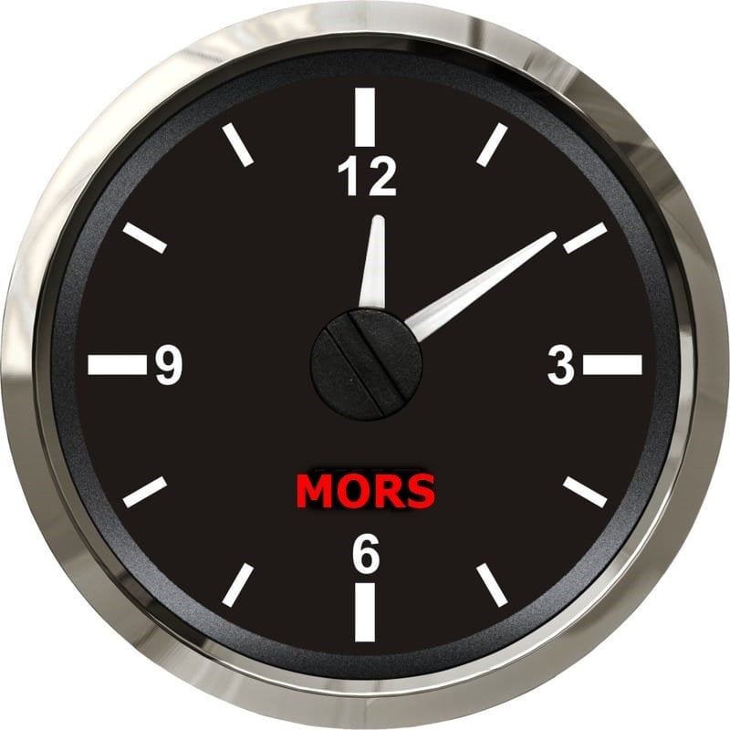 MORS Marine Zaman Saati 12-24 V Siyah