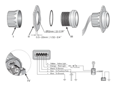 Wema Marin Motor Çalışma Zaman Saati, 52 mm Krom-Siyah