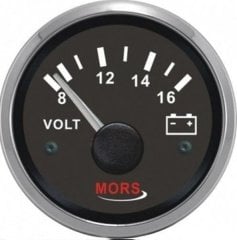 MORS Voltmetre 12 V 55 mm Siyah