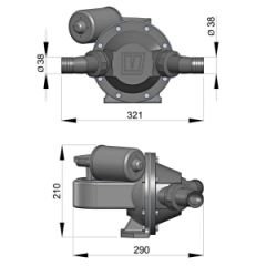 Vetus pis su/sintine pompası 20 L/dak, 24V
