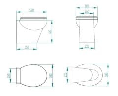 Planus STILO PLUS 24V Taharet Kitli Tuvalet Beyaz