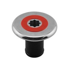 Lalizas Krom Dolum kapağı Ø38mm, Kırmızı , Yakıt için, Siyah Gövde