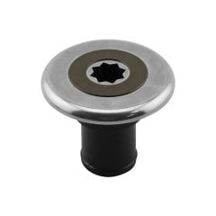Lalizas Krom-ΙΝΟΧ Tank-Depo Dolum Ağzı Ø38mm, Kahverengi Kapaklı, Atık Su, Siyah Gövde