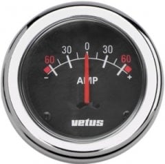 Vetus Ampermetre 12/24 V ±60 A – Siyah Kadran