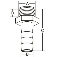 Marine Town Krom Hortum rakoru 3/8''
