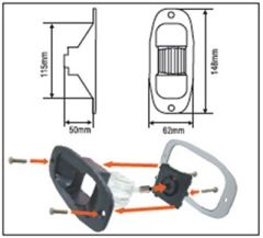 Lalizas EYE 7 Dikey Montaj Pupa Seyir Feneri, Beyaz Gövde