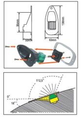 Lalizas EYE 7 Dikey Montaj İskele Seyir Feneri, Kırmızı, Krom