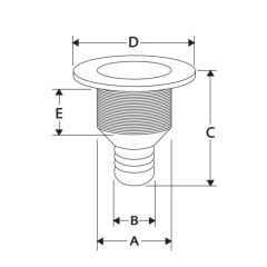 Lalizas Sintine Çıkışı Hortum Uçlu 1 1/2'' SYH