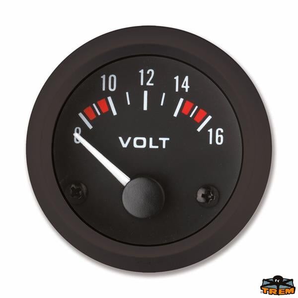 Trem Eco Line Marin Voltmetre Siyah 12 V Ø52 mm