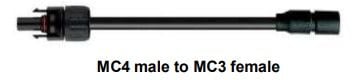 Solar Adapter Cable MC4 Male To MC3 Female